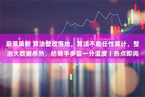 蔚莱策略 算法整改落地，算法不能任性算计，整治大数据杀熟，给骑手多留一分温度丨热点即阅